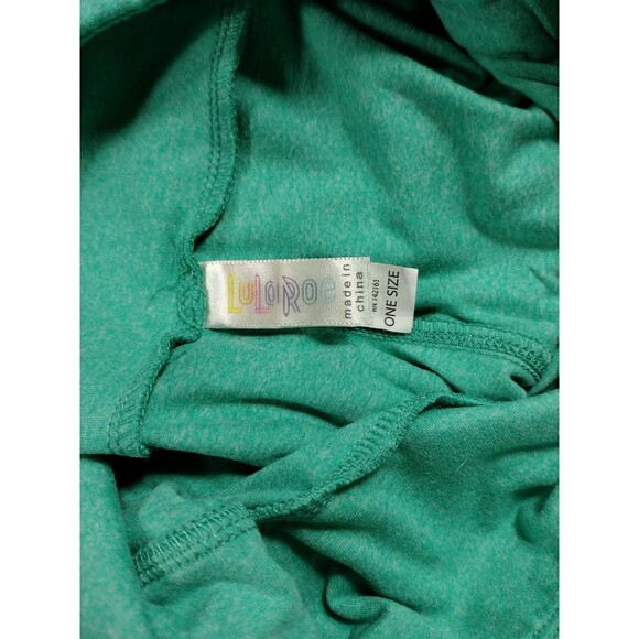 LuLaRoe Leggings Womens One Size Green Athletic Stretch Pants Solid Mid Rise - Picture 3 of 6